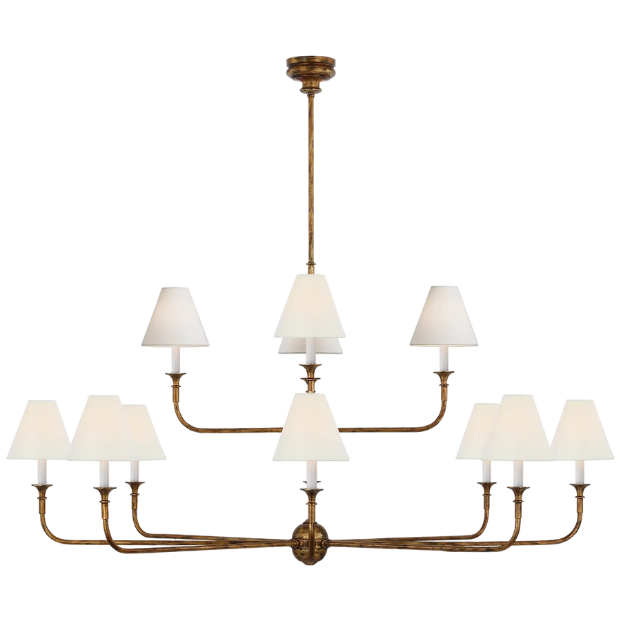 Phuff Grande Two-Tier Chandelier-Visual Comfort-VISUAL-TOB 5453AG-L-ChandeliersAntique Gild-1-France and Son