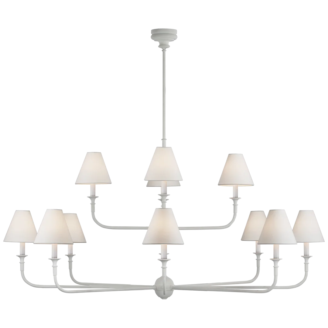 Phuff Grande Two-Tier Chandelier-Visual Comfort-VISUAL-TOB 5453PW-L-ChandeliersPlaster White-3-France and Son