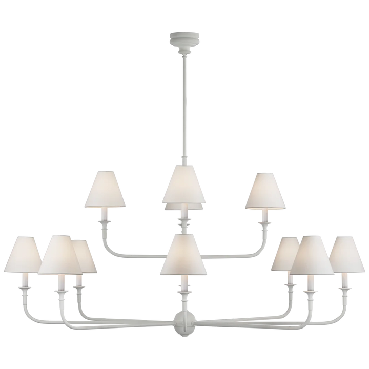 Phuff Grande Two-Tier Chandelier-Visual Comfort-VISUAL-TOB 5453PW-L-ChandeliersPlaster White-3-France and Son