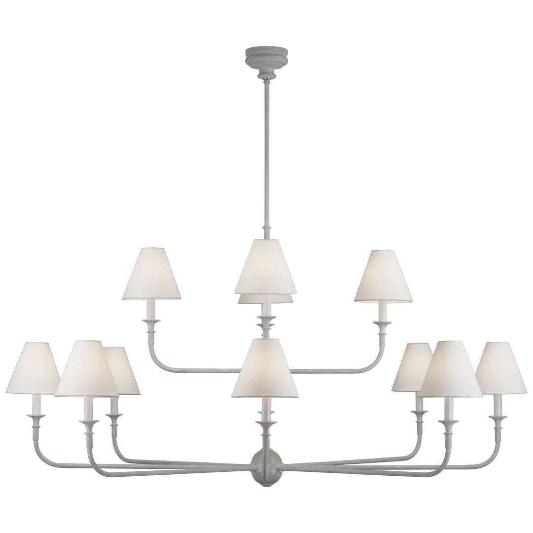 Phuff Grande Two-Tier Chandelier-Visual Comfort-VISUAL-TOB 5453SG-L-ChandeliersSwedish Gray-4-France and Son