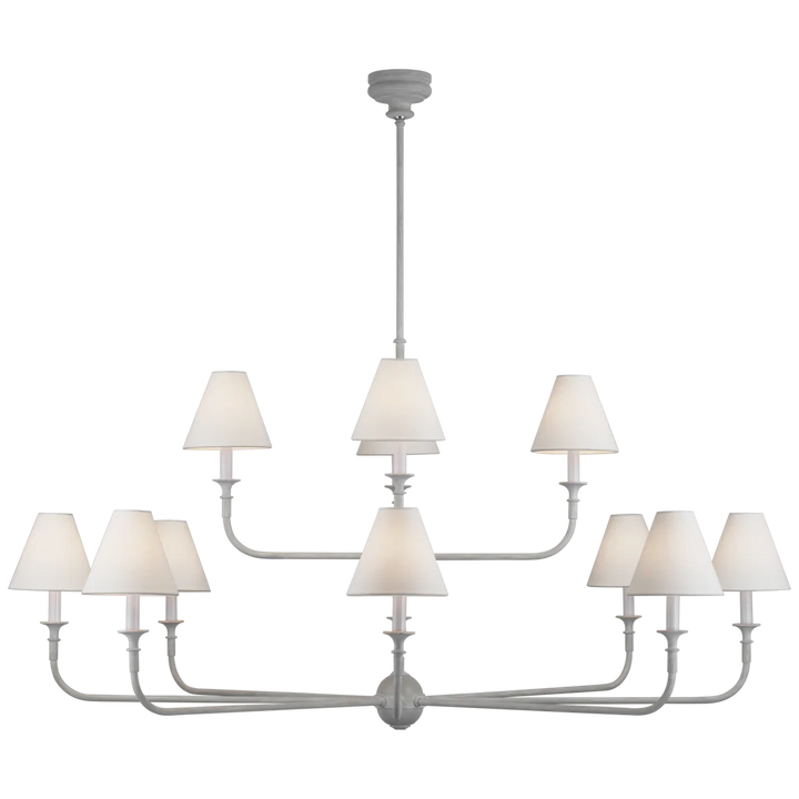 Phuff Grande Two-Tier Chandelier-Visual Comfort-VISUAL-TOB 5453SG-L-ChandeliersSwedish Gray-4-France and Son