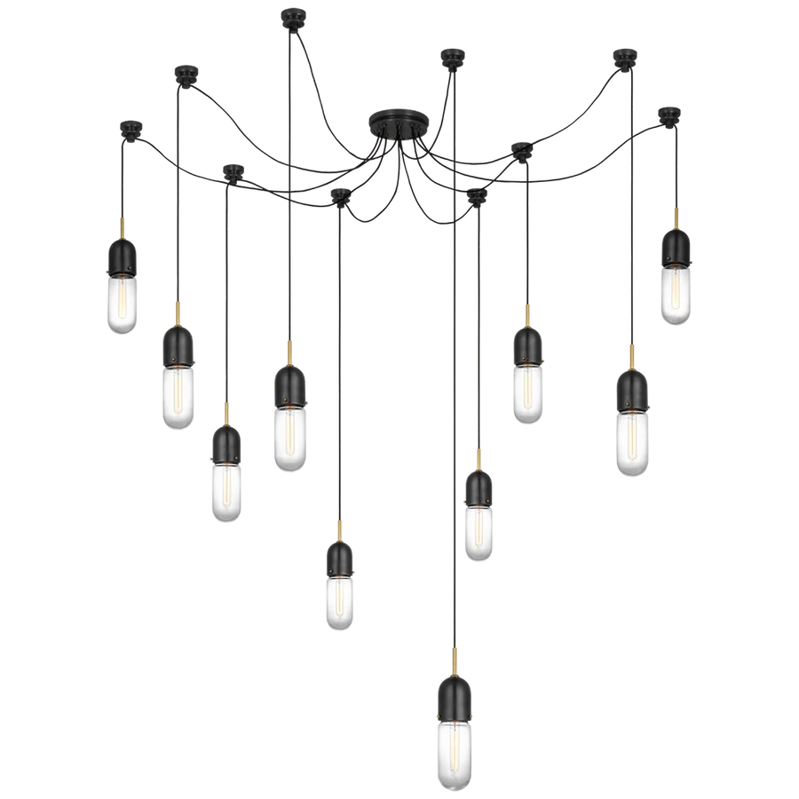 Junno 10 - Light Pendant-Visual Comfort-VISUAL-TOB 5645BZ/HAB-CG-10-PendantsClear Glass-Bronze and Brass-1-France and Son