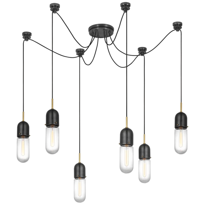 Junno - 6 Light Pendant-Visual Comfort-VISUAL-TOB 5645BZ/HAB-CG-6-PendantsBronze and Brass with Clear Glass-1-France and Son