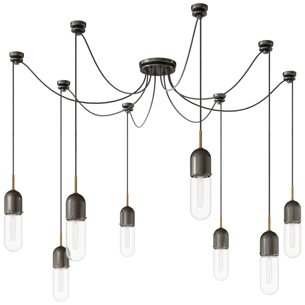 Junno 8-Light Pendant-Visual Comfort-VISUAL-TOB 5645BZ/HAB-CG-8-PendantsBronze and Brass-Clear Glass-2-France and Son