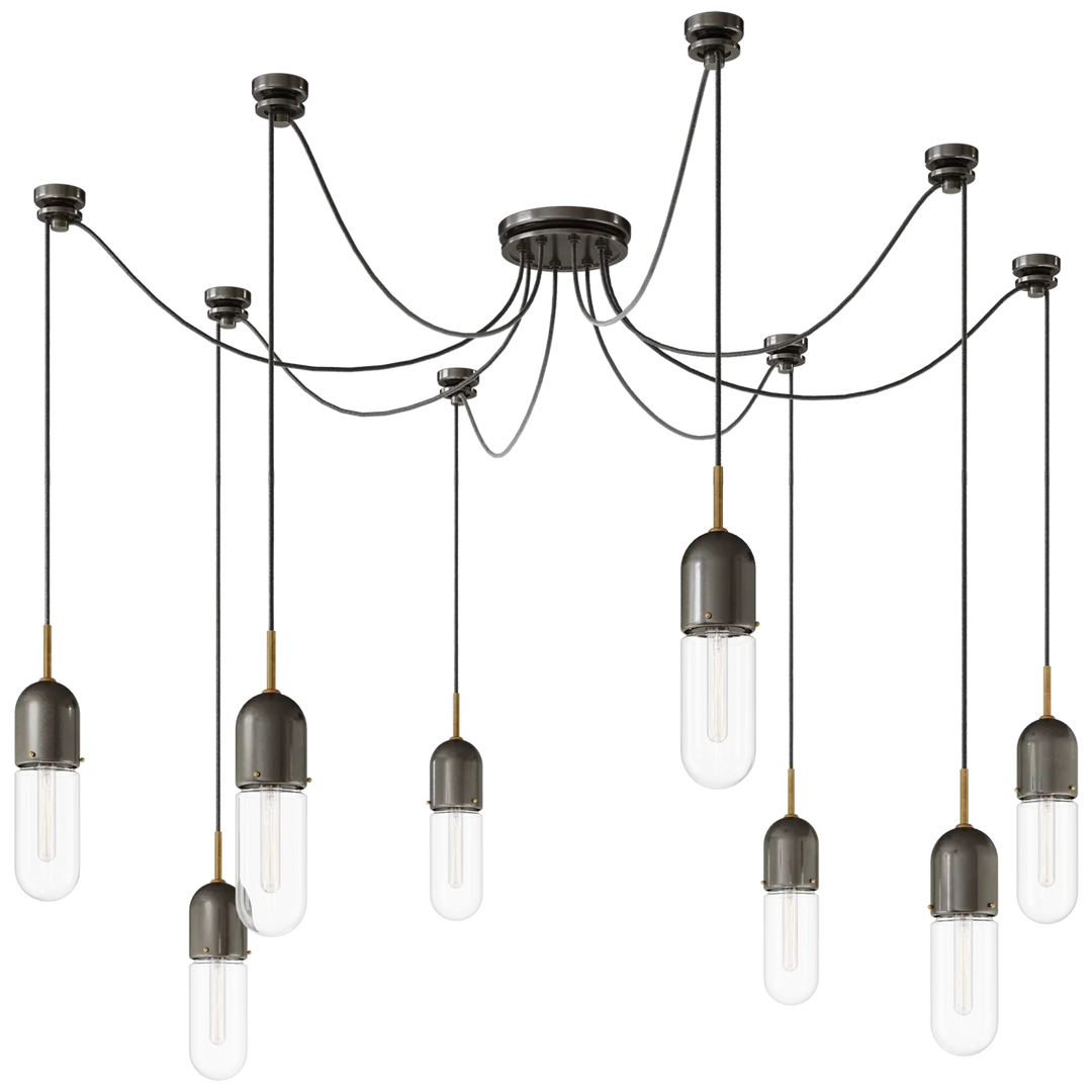 Junno 8-Light Pendant-Visual Comfort-VISUAL-TOB 5645BZ/HAB-CG-8-PendantsBronze and Brass-Clear Glass-2-France and Son