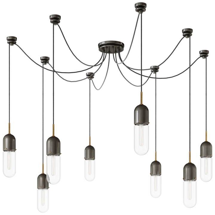 Junno 8-Light Pendant-Visual Comfort-VISUAL-TOB 5645BZ/HAB-CG-8-PendantsBronze and Brass-Clear Glass-2-France and Son