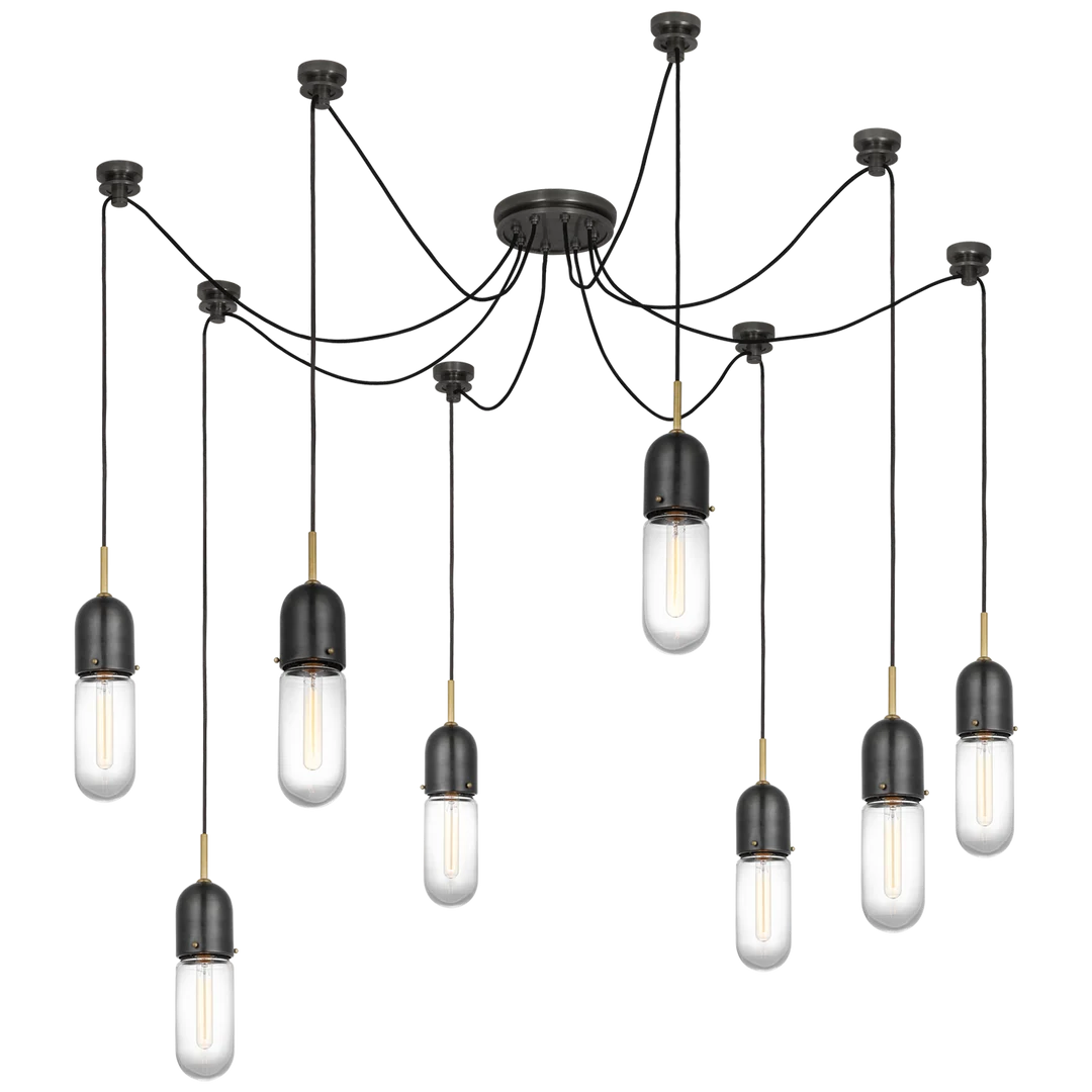 Junno 8-Light Pendant-Visual Comfort-VISUAL-TOB 5645BZ/HAB-CG-8-PendantsBronze and Brass-Clear Glass-1-France and Son