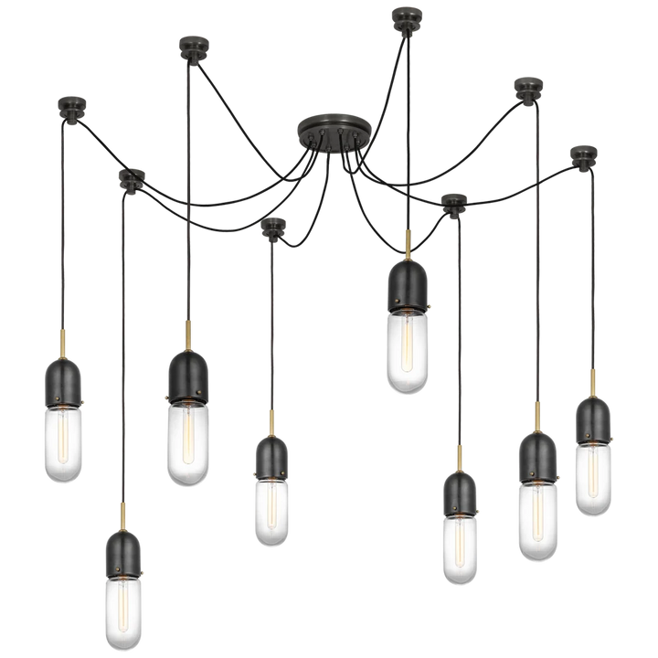 Junno 8-Light Pendant-Visual Comfort-VISUAL-TOB 5645BZ/HAB-CG-8-PendantsBronze and Brass-Clear Glass-1-France and Son