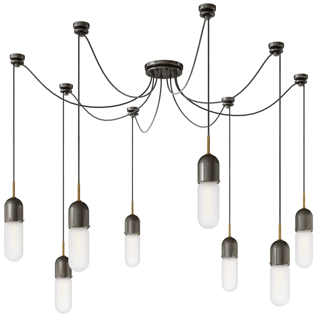 Junno 8-Light Pendant-Visual Comfort-VISUAL-TOB 5645BZ/HAB-CG-8-PendantsBronze and Brass-Clear Glass-4-France and Son