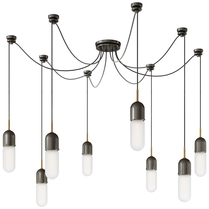 Junno 8-Light Pendant-Visual Comfort-VISUAL-TOB 5645BZ/HAB-CG-8-PendantsBronze and Brass-Clear Glass-4-France and Son