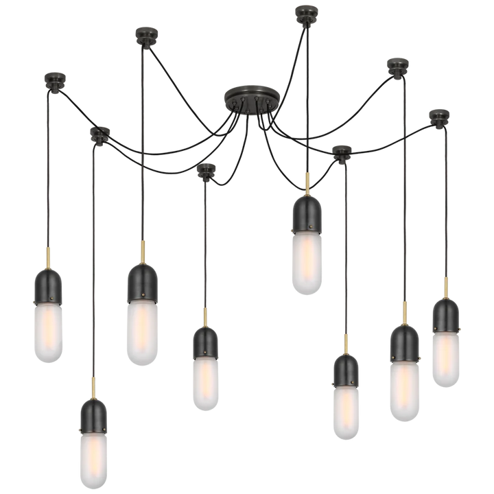 Junno 8-Light Pendant-Visual Comfort-VISUAL-TOB 5645BZ/HAB-FG-8-PendantsBronze and Brass-Frosted Glass-3-France and Son