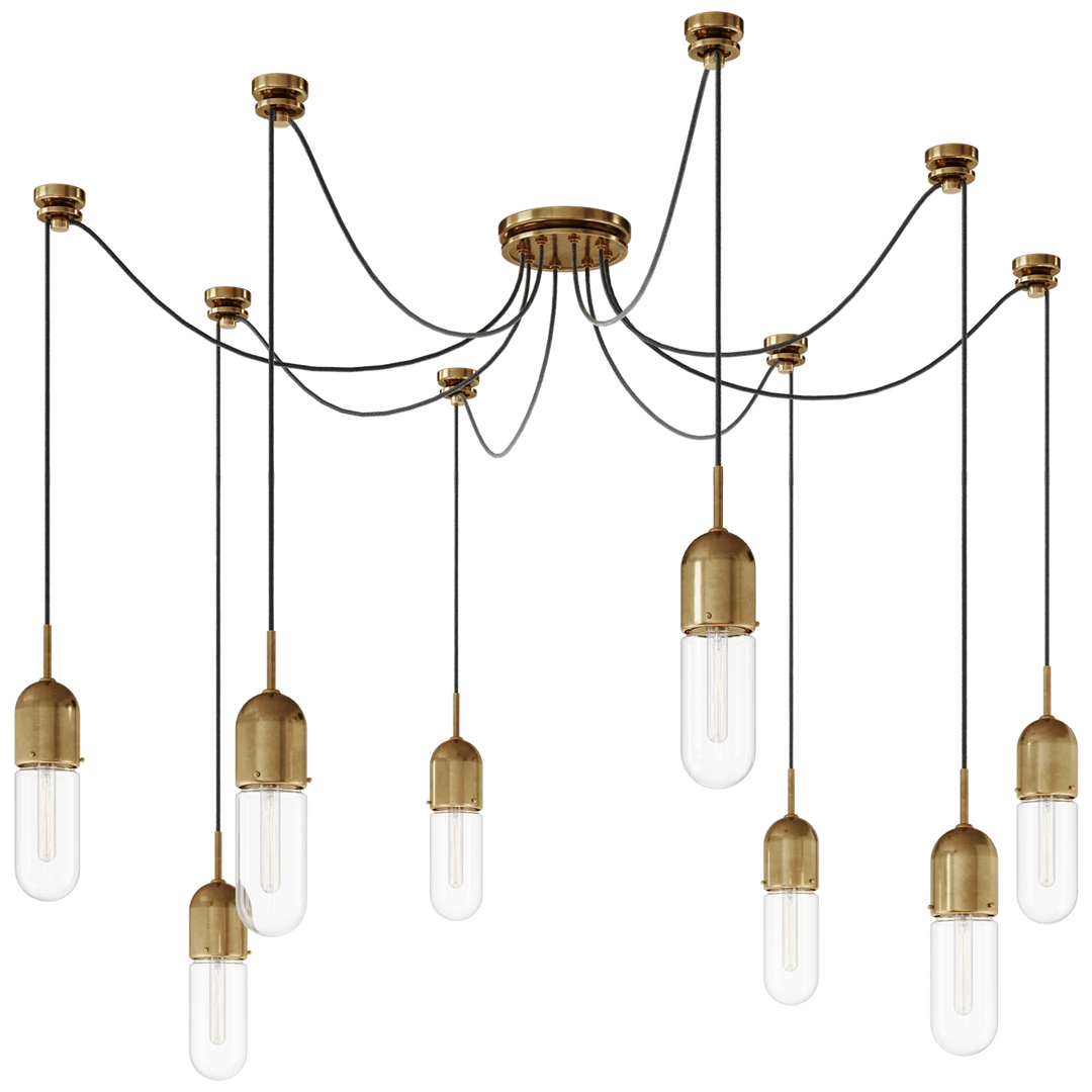 Junno 8-Light Pendant-Visual Comfort-VISUAL-TOB 5645BZ/HAB-CG-8-PendantsBronze and Brass-Clear Glass-6-France and Son