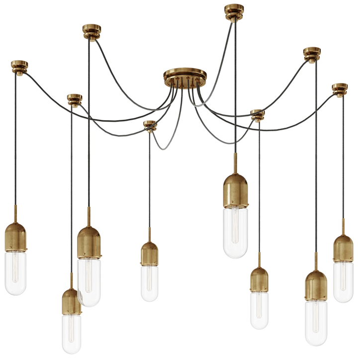 Junno 8-Light Pendant-Visual Comfort-VISUAL-TOB 5645BZ/HAB-CG-8-PendantsBronze and Brass-Clear Glass-6-France and Son