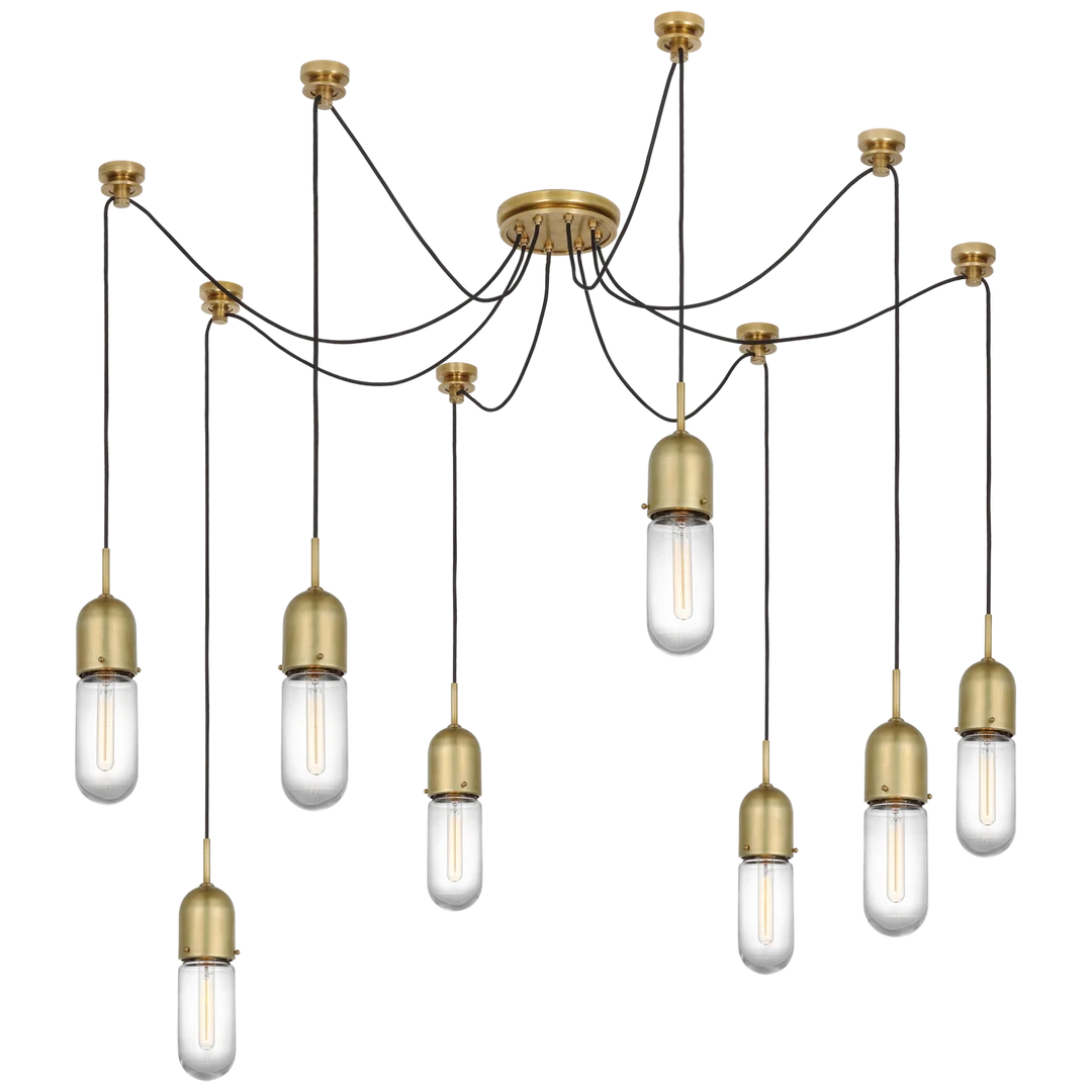 Junno 8-Light Pendant-Visual Comfort-VISUAL-TOB 5645HAB-CG-8-PendantsHand-Rubbed Antique Brass-Clear Glass-5-France and Son