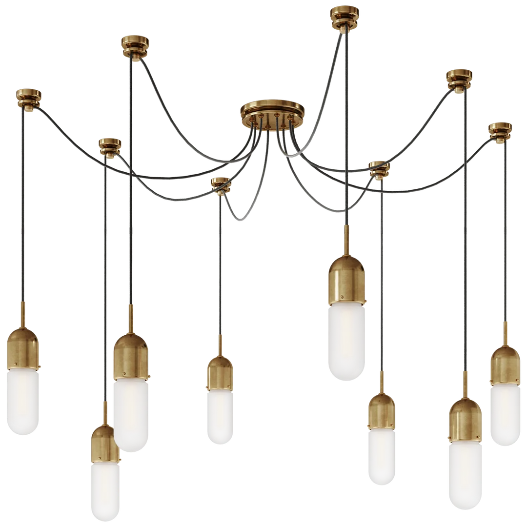 Junno 8-Light Pendant-Visual Comfort-VISUAL-TOB 5645BZ/HAB-CG-8-PendantsBronze and Brass-Clear Glass-8-France and Son