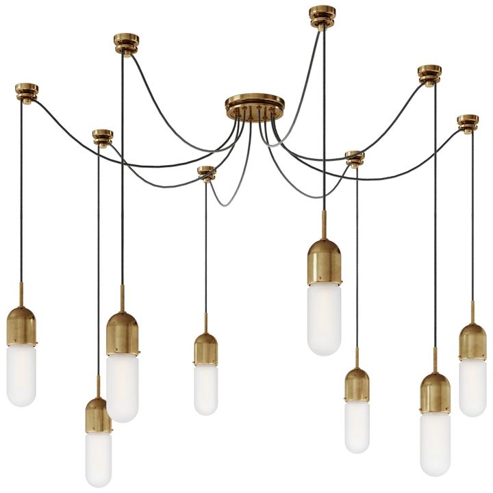 Junno 8-Light Pendant-Visual Comfort-VISUAL-TOB 5645BZ/HAB-CG-8-PendantsBronze and Brass-Clear Glass-8-France and Son