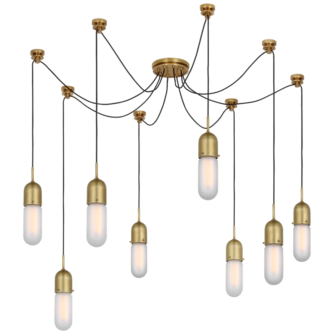 Junno 8-Light Pendant-Visual Comfort-VISUAL-TOB 5645HAB-FG-8-PendantsHand-Rubbed Antique Brass-Frosted Glass-7-France and Son