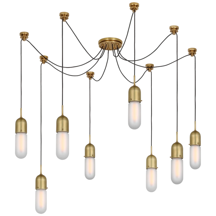 Junno 8-Light Pendant-Visual Comfort-VISUAL-TOB 5645HAB-FG-8-PendantsHand-Rubbed Antique Brass-Frosted Glass-7-France and Son