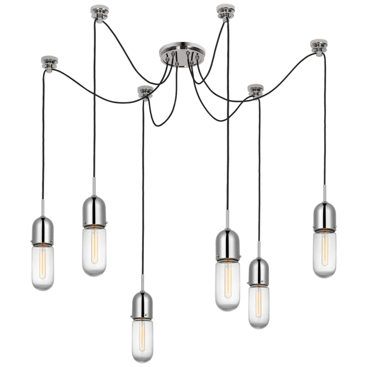 Junno - 6 Light Pendant-Visual Comfort-VISUAL-TOB 5645PN-CG-6-PendantsPolished Nickel with Clear Glass-5-France and Son