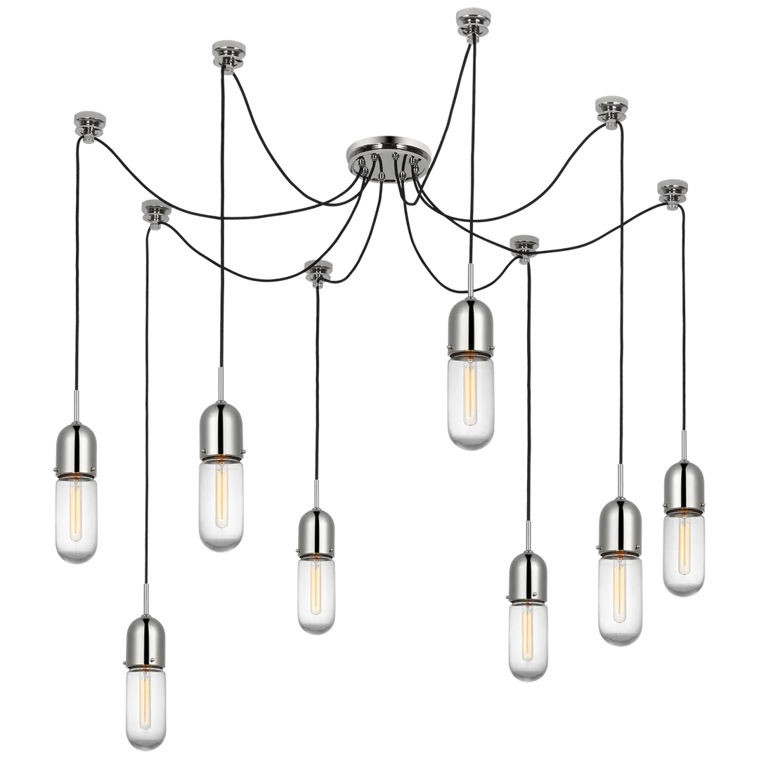 Junno 8-Light Pendant-Visual Comfort-VISUAL-TOB 5645PN-CG-8-PendantsPolished Nickel-Clear Glass-9-France and Son