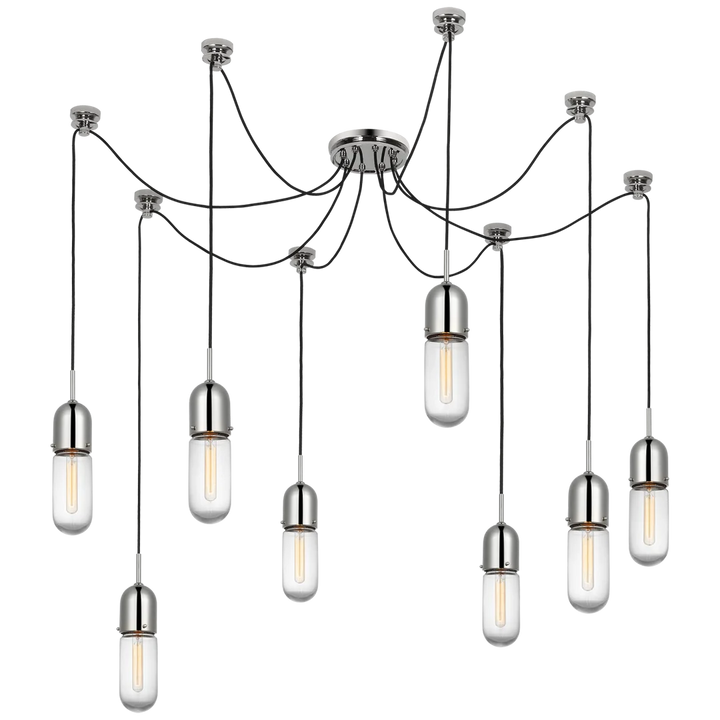 Junno 8-Light Pendant-Visual Comfort-VISUAL-TOB 5645PN-CG-8-PendantsPolished Nickel-Clear Glass-9-France and Son