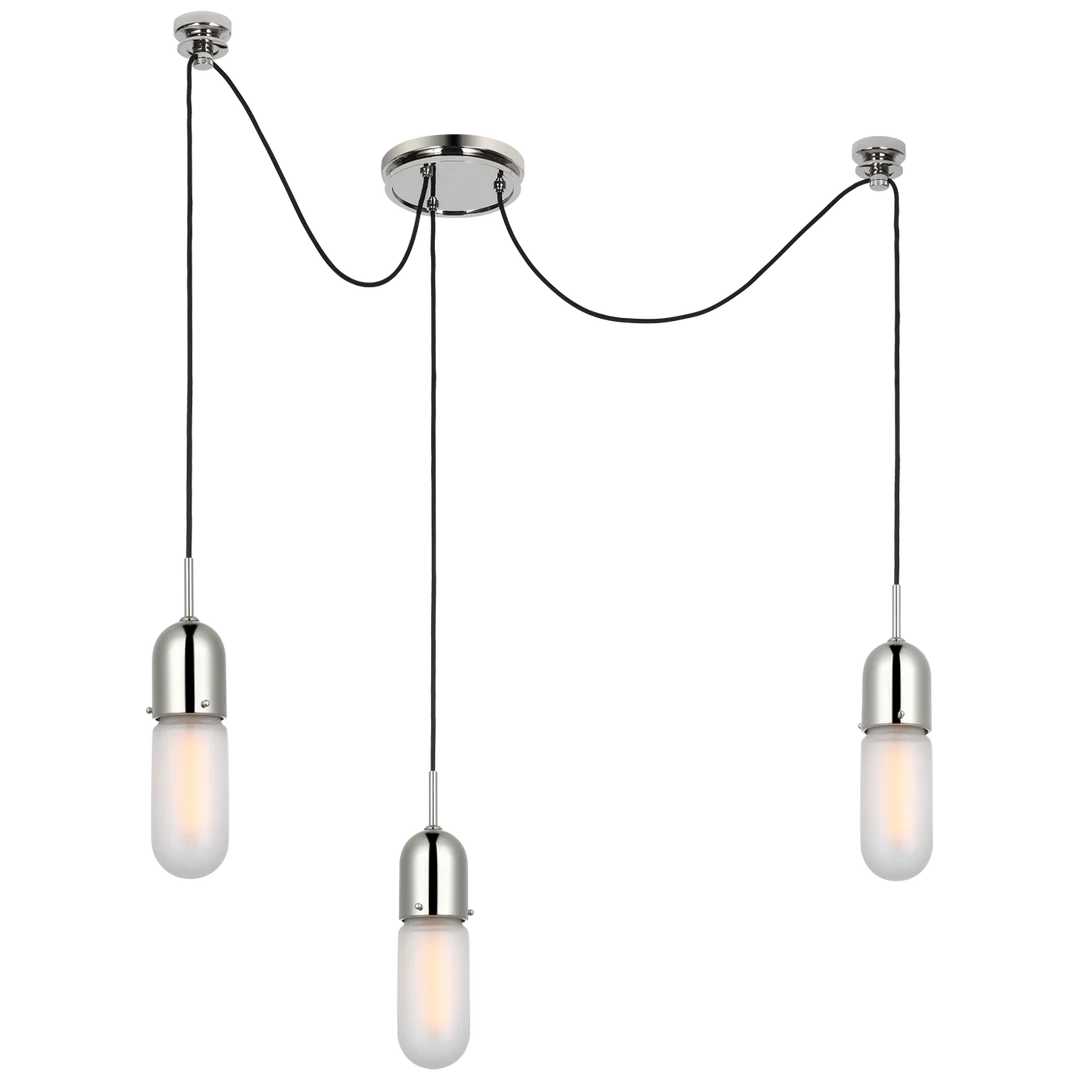 Junno 3-Light Pendant-Visual Comfort-VISUAL-TOB 5645PN-FG-3-PendantsPolished Nickel-Frosted Glass-6-France and Son