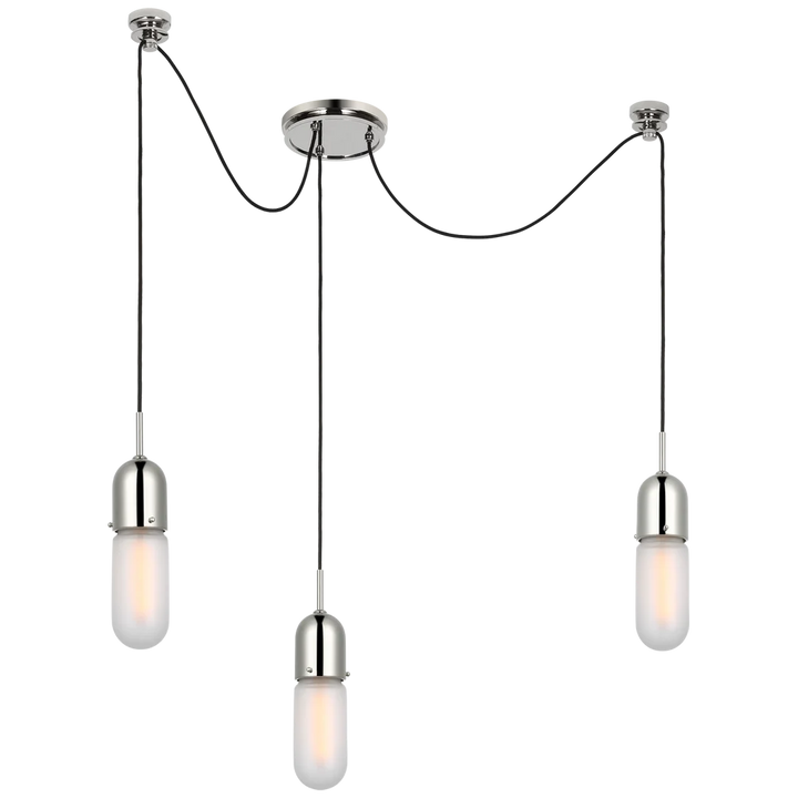 Junno 3-Light Pendant-Visual Comfort-VISUAL-TOB 5645PN-FG-3-PendantsPolished Nickel-Frosted Glass-6-France and Son