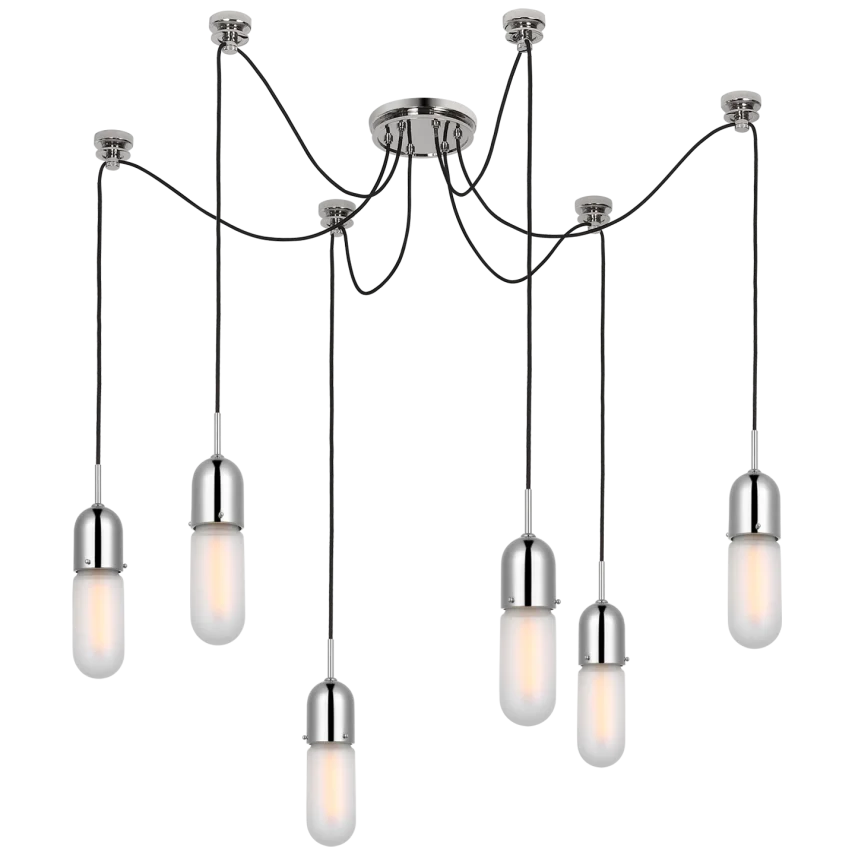 Junno - 6 Light Pendant-Visual Comfort-VISUAL-TOB 5645PN-FG-6-PendantsPolished Nickel with Frosted Glass-6-France and Son