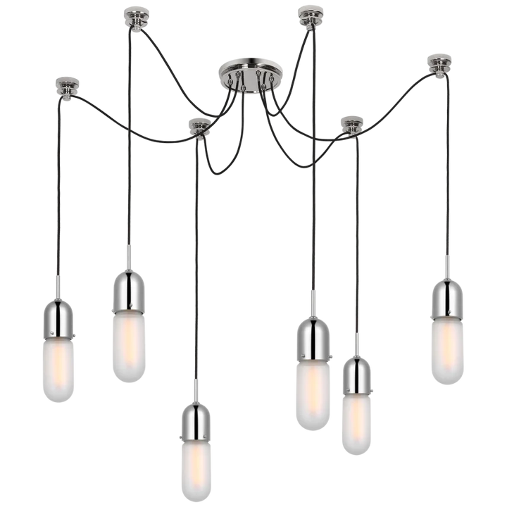 Junno - 6 Light Pendant-Visual Comfort-VISUAL-TOB 5645PN-FG-6-PendantsPolished Nickel with Frosted Glass-6-France and Son