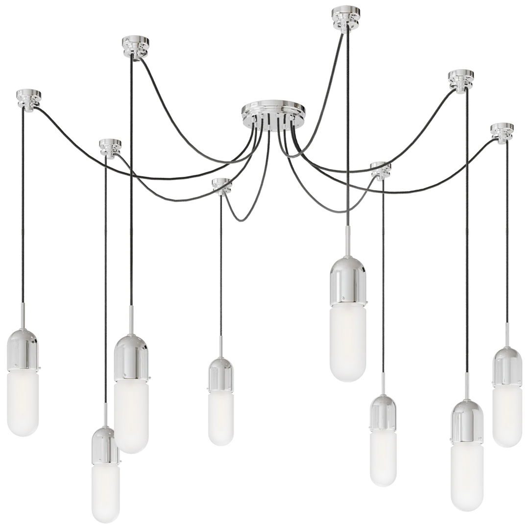 Junno 8-Light Pendant-Visual Comfort-VISUAL-TOB 5645PN-FG-8-PendantsPolished Nickel-Frosted Glass-11-France and Son