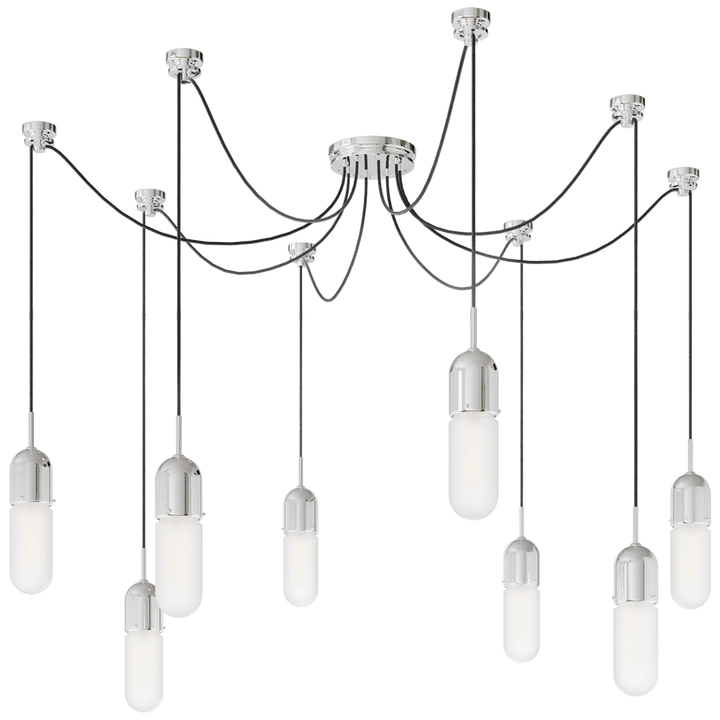 Junno 8-Light Pendant-Visual Comfort-VISUAL-TOB 5645PN-FG-8-PendantsPolished Nickel-Frosted Glass-11-France and Son