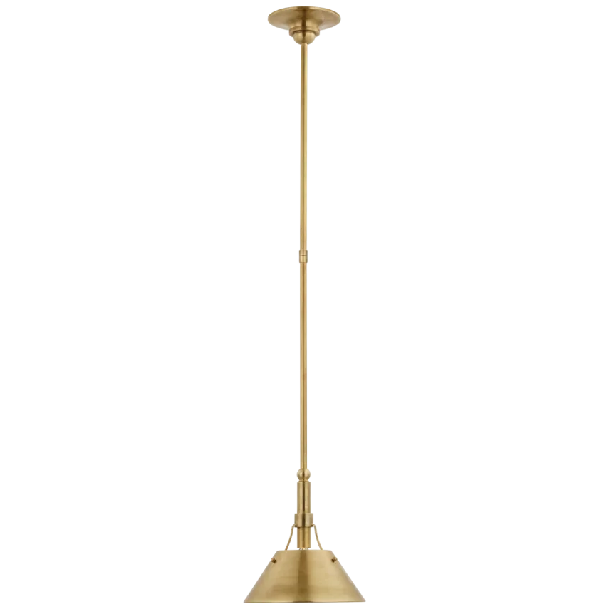 Turlingdon Pendant-Visual Comfort-VISUAL-TOB 5722HAB-HAB-PendantsSmall-Hand-Rubbed Antique Brass/Hand-Rubbed Antique Brass Shade-5-France and Son