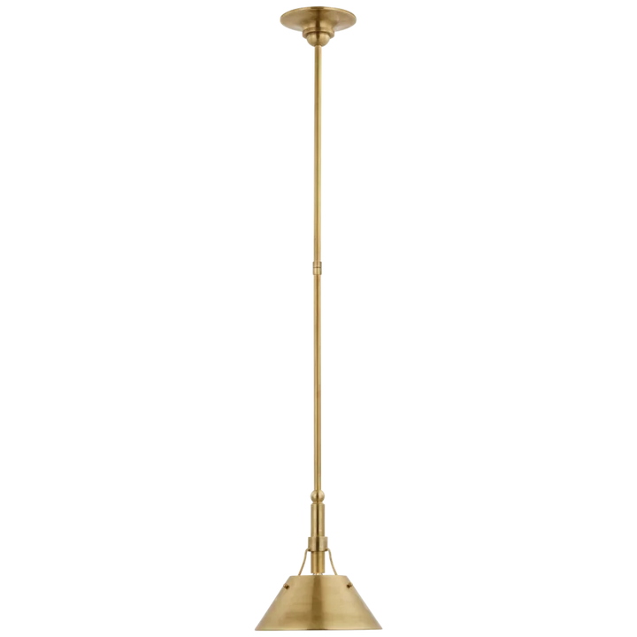 Turlingdon Pendant-Visual Comfort-VISUAL-TOB 5722HAB-HAB-PendantsSmall-Hand-Rubbed Antique Brass/Hand-Rubbed Antique Brass Shade-5-France and Son