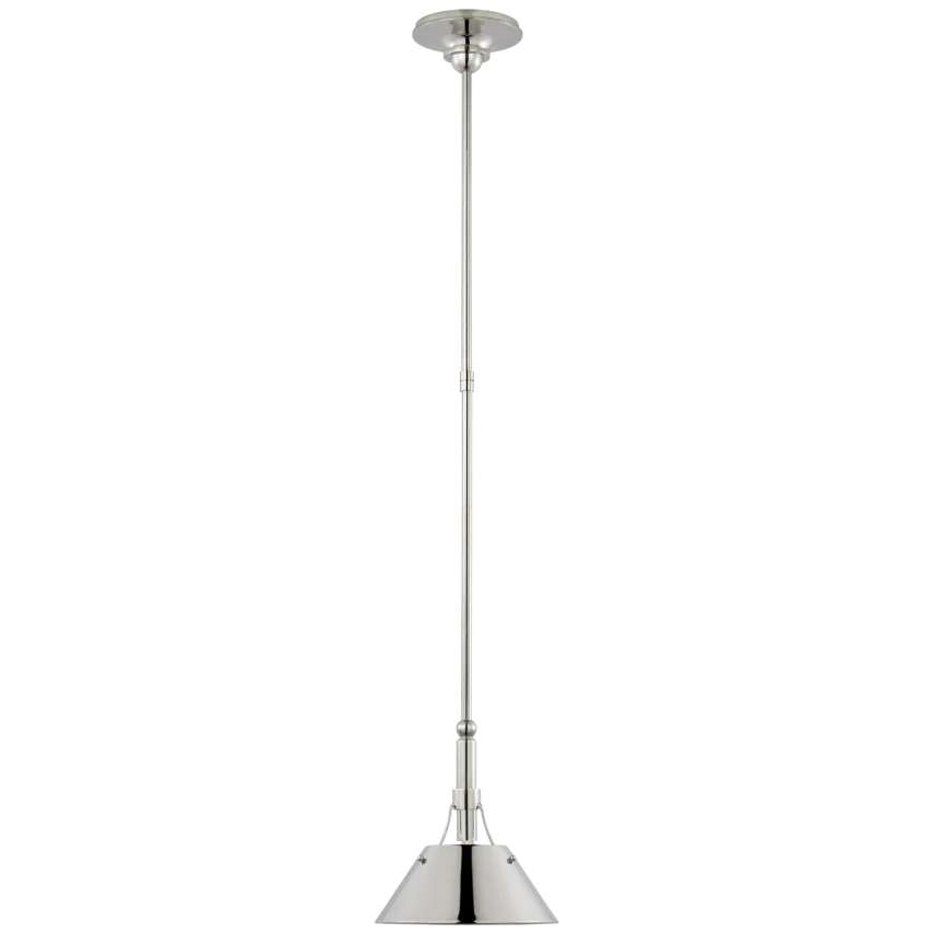 Turlingdon Pendant-Visual Comfort-VISUAL-TOB 5722PN-PN-PendantsSmall-Polished Nickel/Polished Nickel Shade-6-France and Son