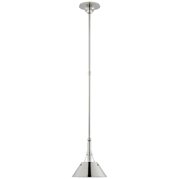 Turlingdon Pendant-Visual Comfort-VISUAL-TOB 5722PN-PN-PendantsSmall-Polished Nickel/Polished Nickel Shade-6-France and Son