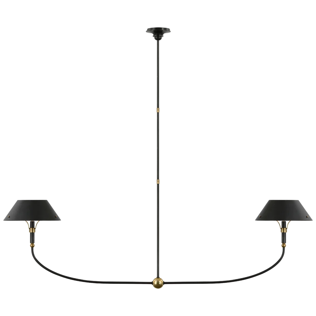 Turlingdon XL Linear Chandelier-Visual Comfort-VISUAL-TOB 5728BZ/HAB-BZ-ChandeliersBronze and Hand-Rubbed Antique Brass-1-France and Son