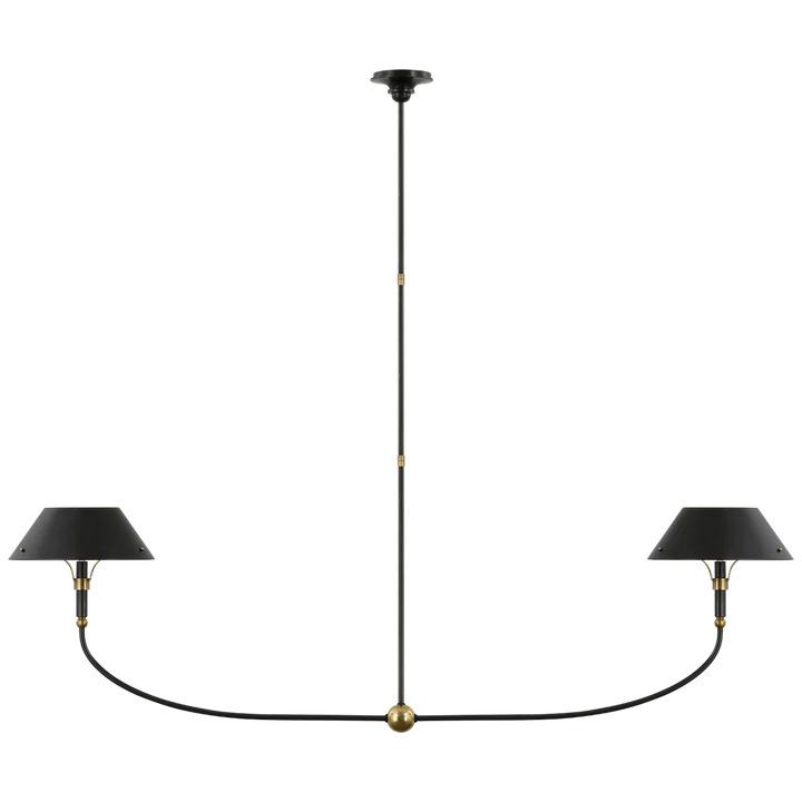 Turlingdon XL Linear Chandelier-Visual Comfort-VISUAL-TOB 5728BZ/HAB-BZ-ChandeliersBronze and Hand-Rubbed Antique Brass-1-France and Son