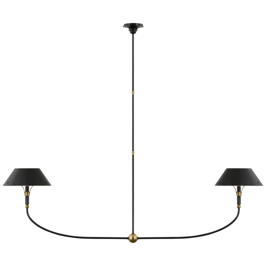 Turlingdon XL Linear Chandelier-Visual Comfort-VISUAL-TOB 5728BZ/HAB-BZ-ChandeliersBronze and Hand-Rubbed Antique Brass-1-France and Son