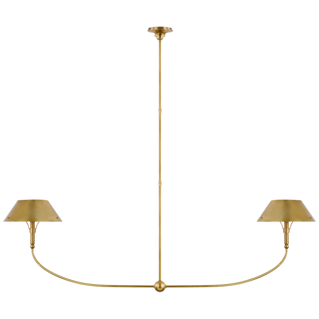 Turlingdon XL Linear Chandelier-Visual Comfort-VISUAL-TOB 5728HAB-HAB-ChandeliersHand-Rubbed Antique Brass-2-France and Son