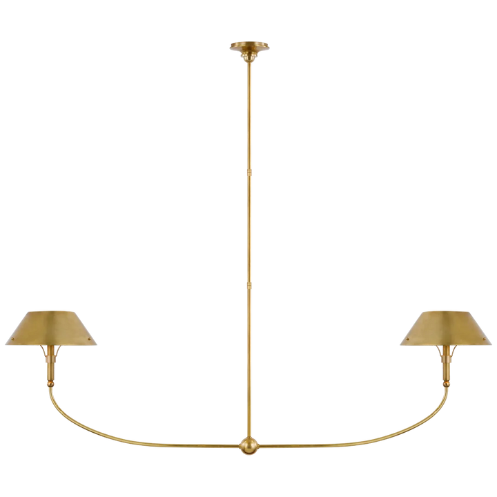 Turlingdon XL Linear Chandelier-Visual Comfort-VISUAL-TOB 5728HAB-HAB-ChandeliersHand-Rubbed Antique Brass-2-France and Son