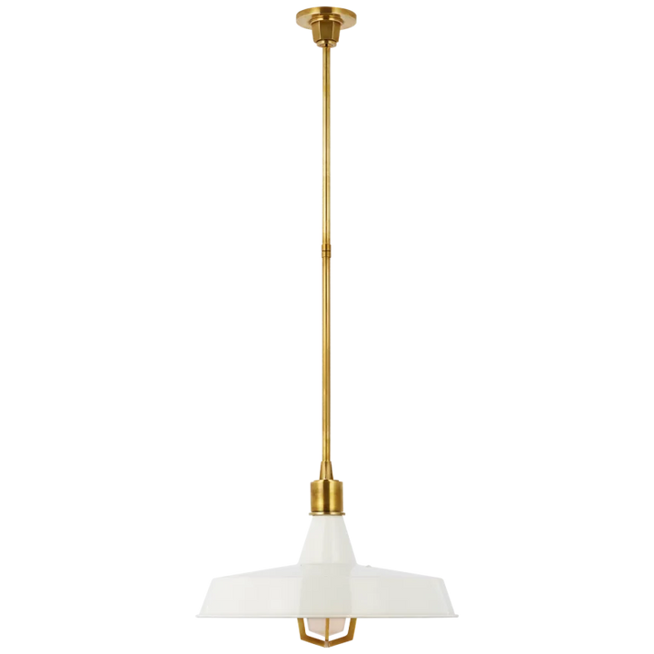 Fizy XL Pendant-Visual Comfort-VISUAL-TOB 5739HAB-WHT-PendantsHand-Rubbed Antique Brass with White Shade-2-France and Son