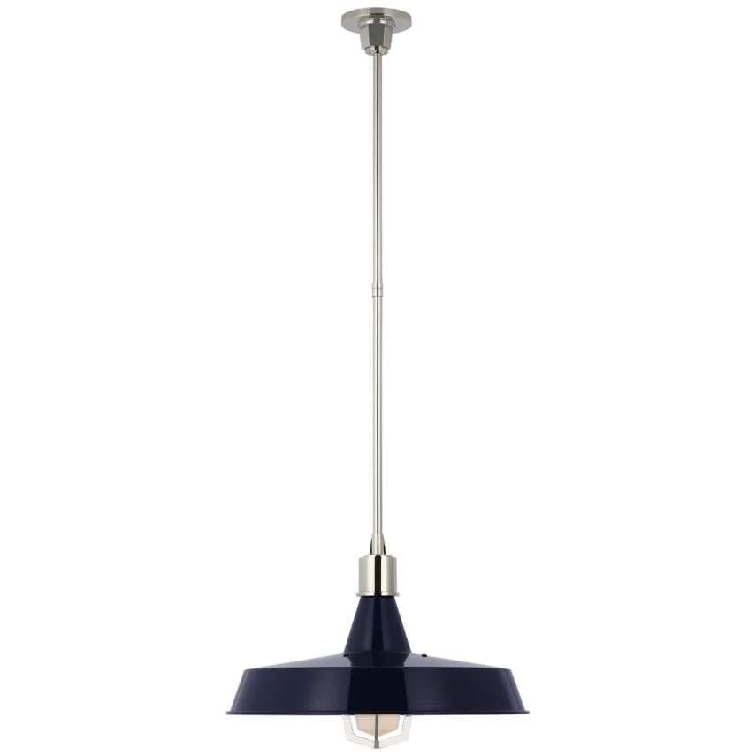 Fizy XL Pendant-Visual Comfort-VISUAL-TOB 5739PN-NVY-PendantsPolished Nickel with Navy Shade-3-France and Son