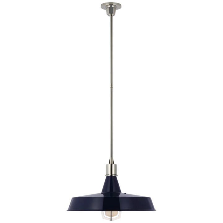 Fizy XL Pendant-Visual Comfort-VISUAL-TOB 5739PN-NVY-PendantsPolished Nickel with Navy Shade-3-France and Son