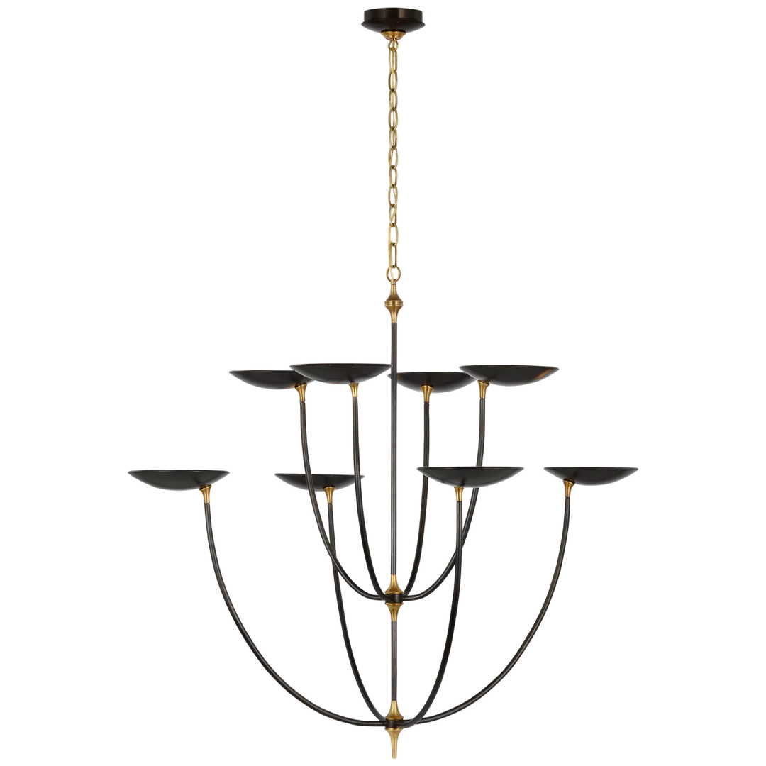 Kara XL Chandelier-Visual Comfort-VISUAL-TOB 5785BZ/HAB-ChandeliersBronze and Hand-Rubbed Antique Brass-1-France and Son