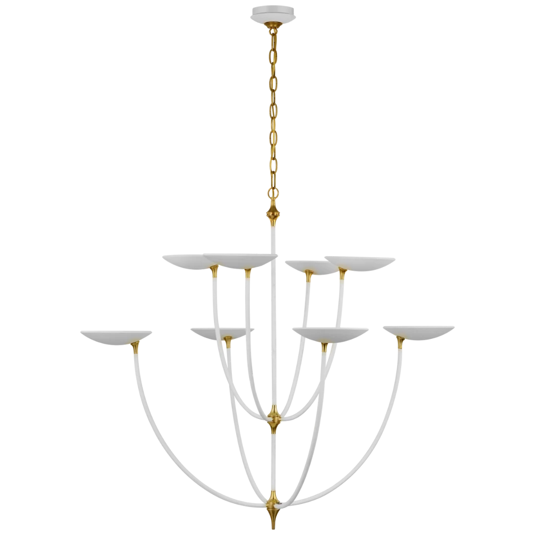 Kara XL Chandelier-Visual Comfort-VISUAL-TOB 5785WHT/HAB-ChandeliersMatte White and Hand-Rubbed Antiq-4-France and Son