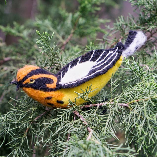 Felt Bird - Blackburnian Warbler-Gold Leaf Design Group-GOLDL-TX721-Decorative Objects-2-France and Son