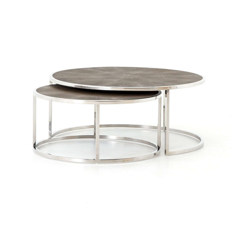 Shagreen Nesting Coffee Table-Four Hands-FH-VBEN-018B-Coffee TablesBrown-8-France and Son