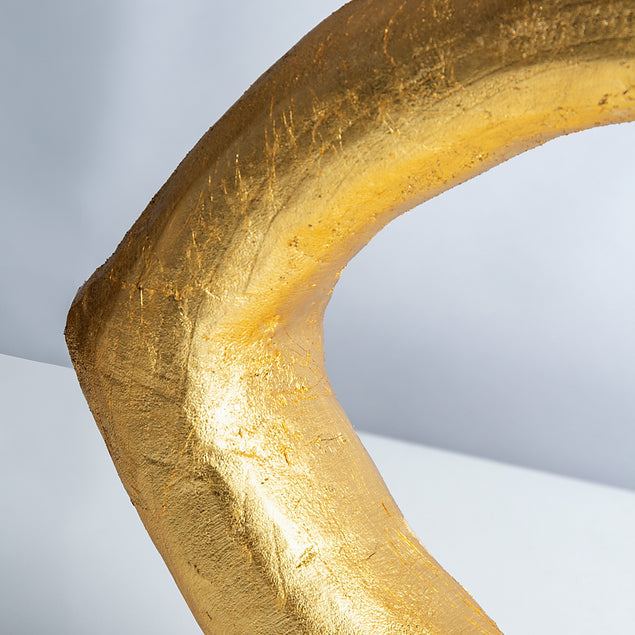 Wood Ring Sculpture 15.5"L-Gold Leaf Design Group-GOLDL-WD8758-15G-Decorative ObjectsGold Leaf-2-France and Son