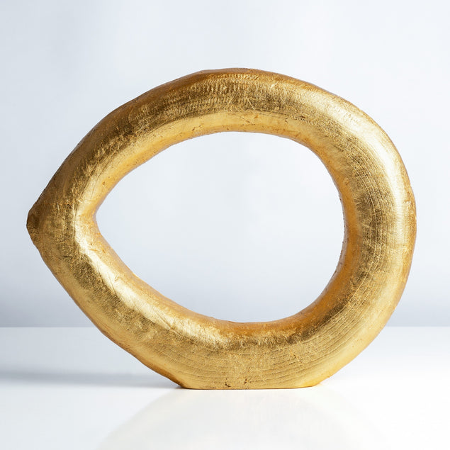 Wood Ring Sculpture 15.5"L-Gold Leaf Design Group-GOLDL-WD8758-15G-Decorative ObjectsGold Leaf-1-France and Son
