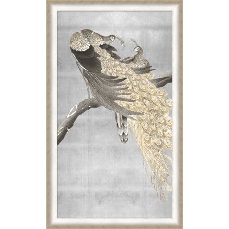 Silver Grace Peacocks-Wendover-WEND-WLA1876-Wall Art-1-France and Son